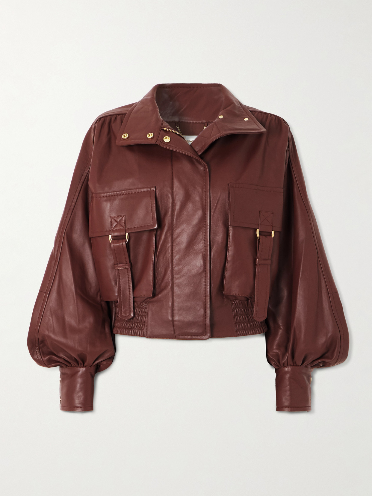 Zimmermann Story 1 Leather Biker Jacket In Brown