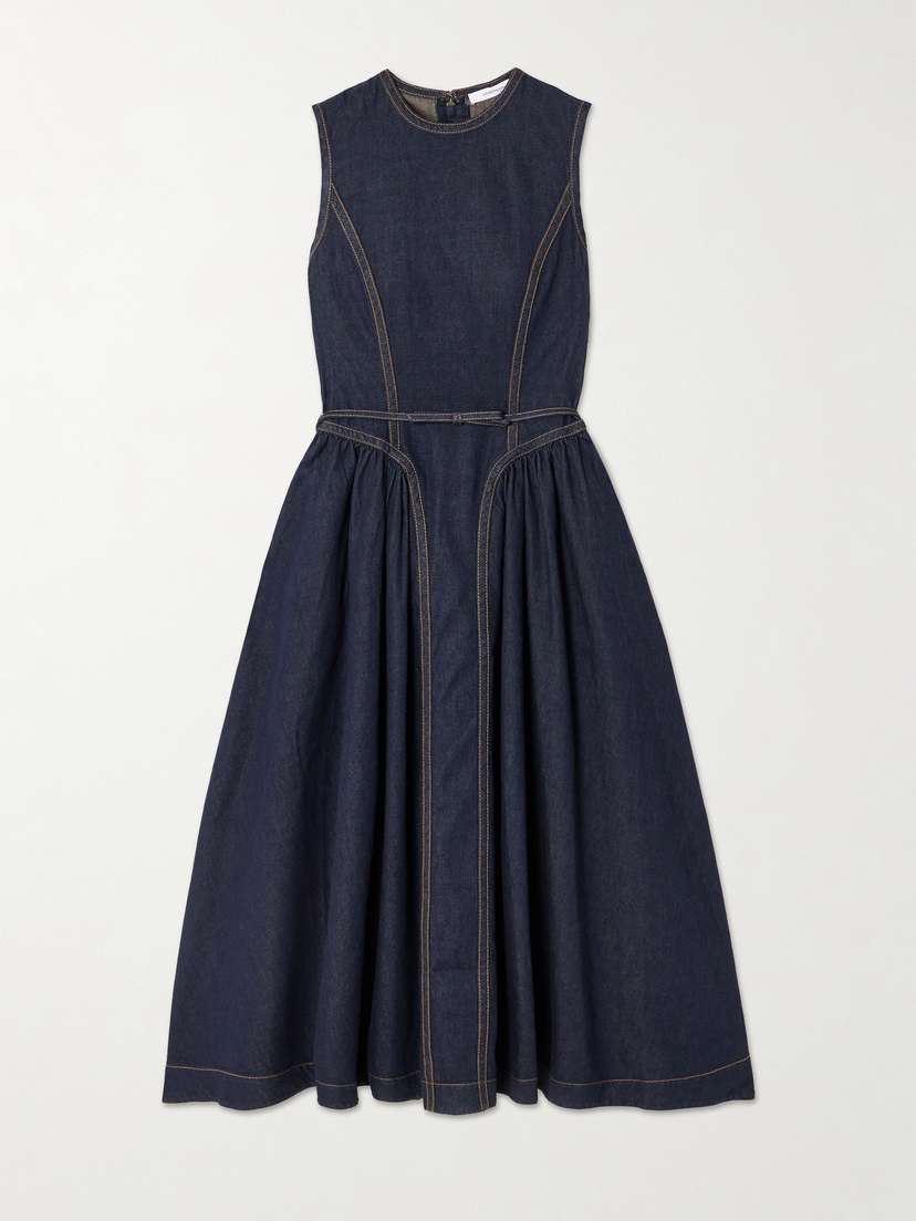 Zimmermann Belted Denim Midi Dress