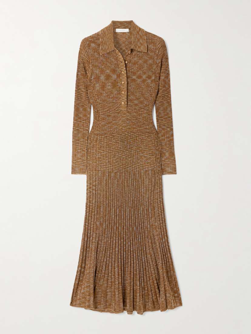 Zimmermann Mouline Pleated Knitted Midi Dress