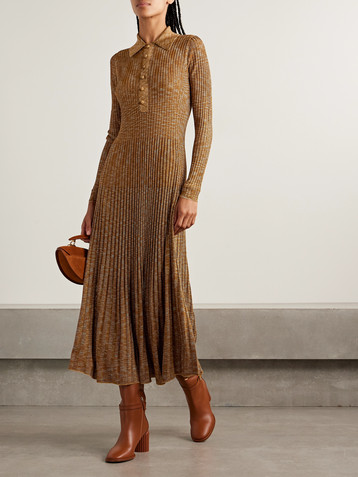 Zimmermann Mouline pleated knitted midi dress