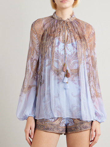 Zimmermann Printed chiffon blouse