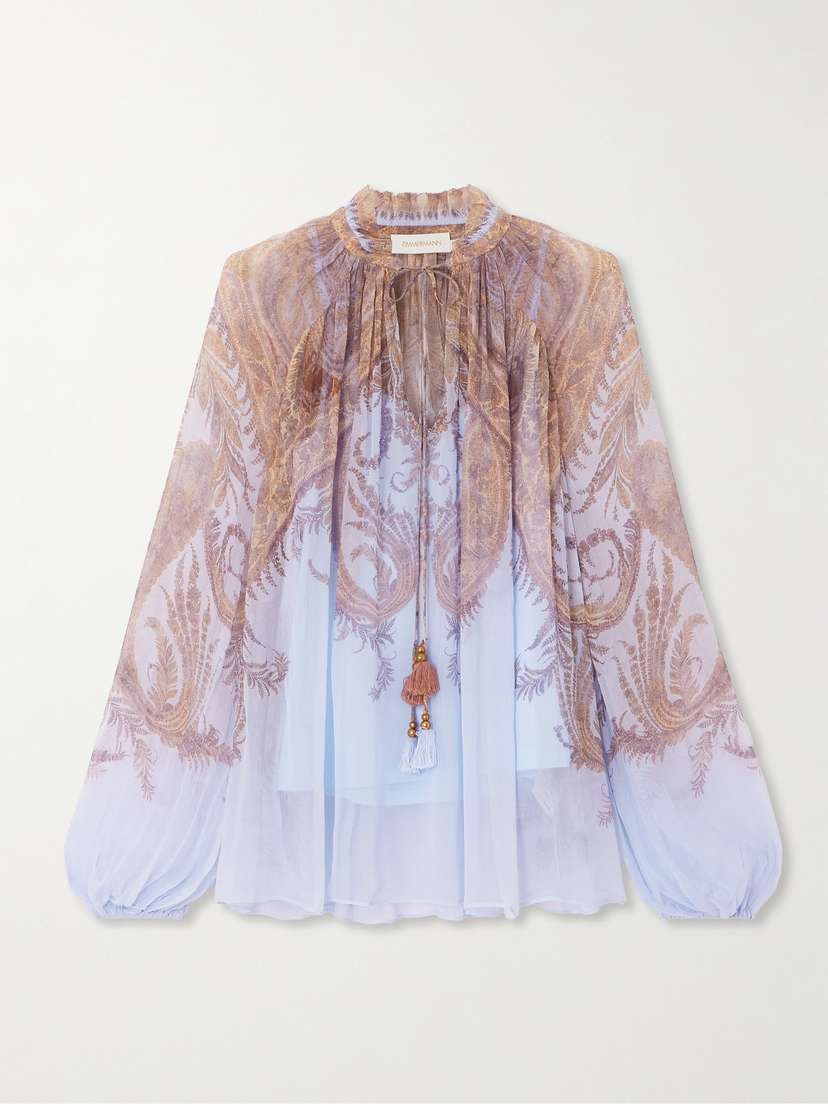 Zimmermann Printed Chiffon Blouse