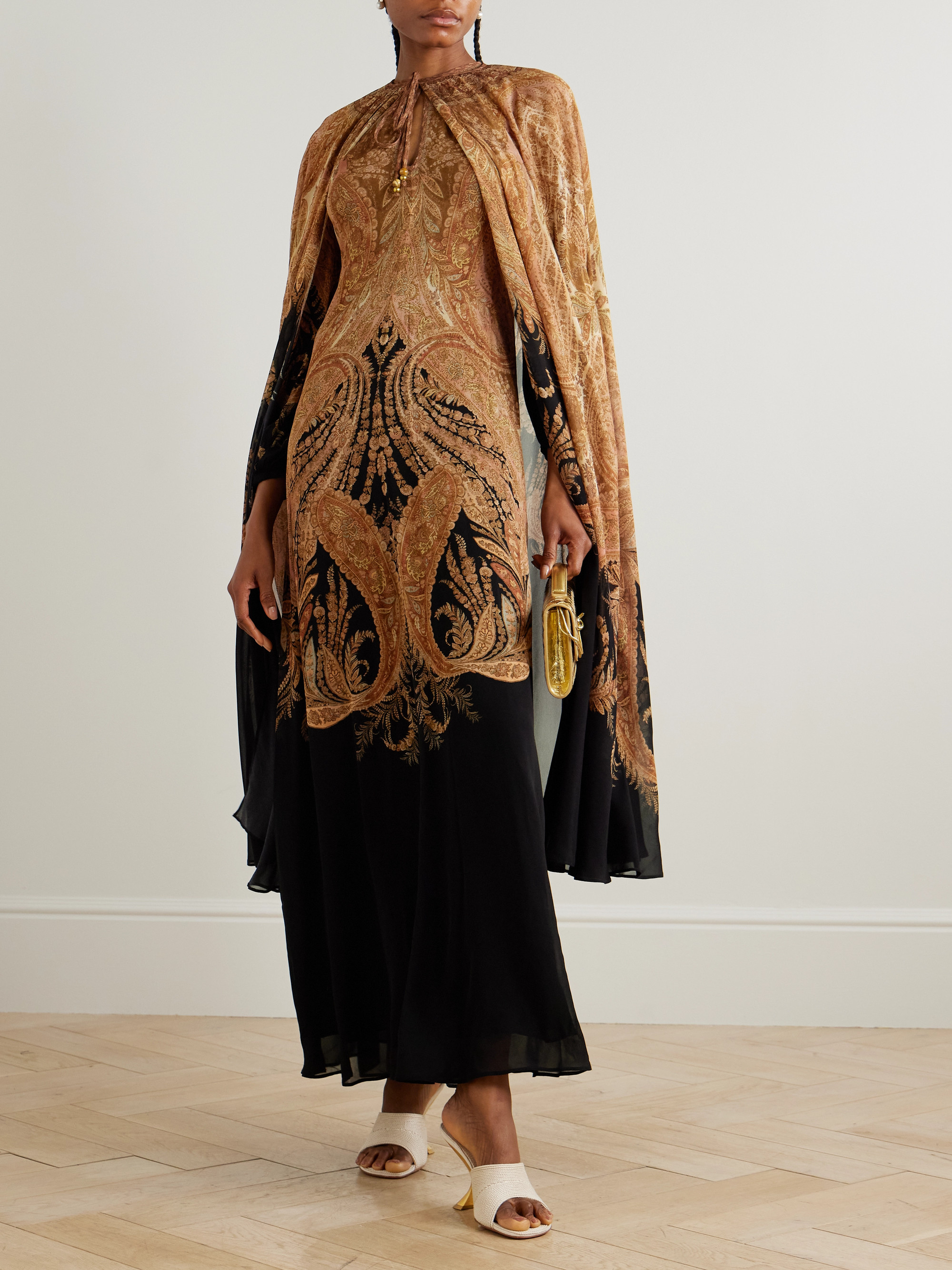 Zimmermann - Hypnotic cape-effect paisley-print crepe de chine