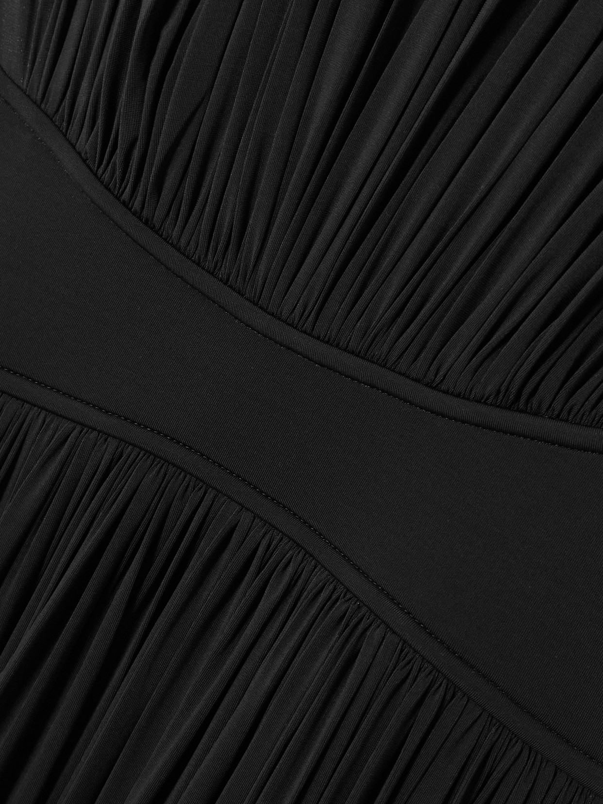 Zimmermann Hypnotic Gathered Paneled Stretch-jersey Maxi Dress In Black