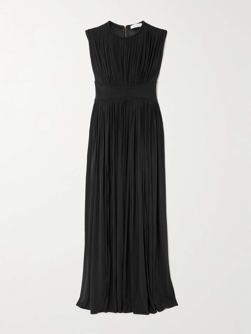 Zimmermann Hypnotic Gathered Paneled Stretch-jersey Maxi Dress