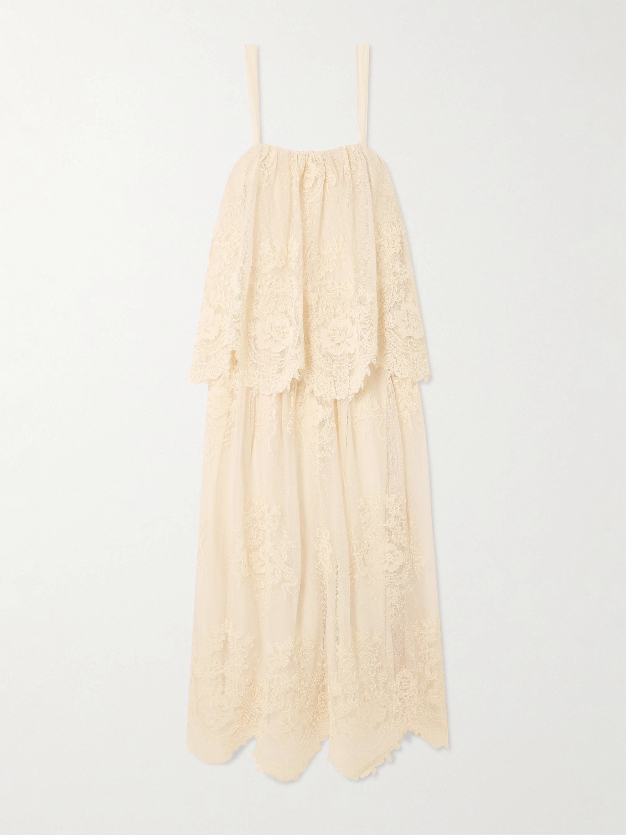 Zimmermann - Tiered lace midi dress | Plush