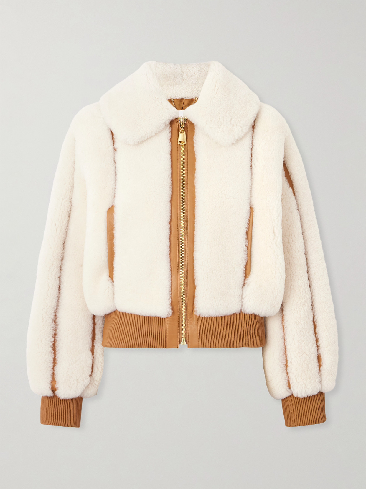 Zimmermann Shearling Bomber Jacket In Multi