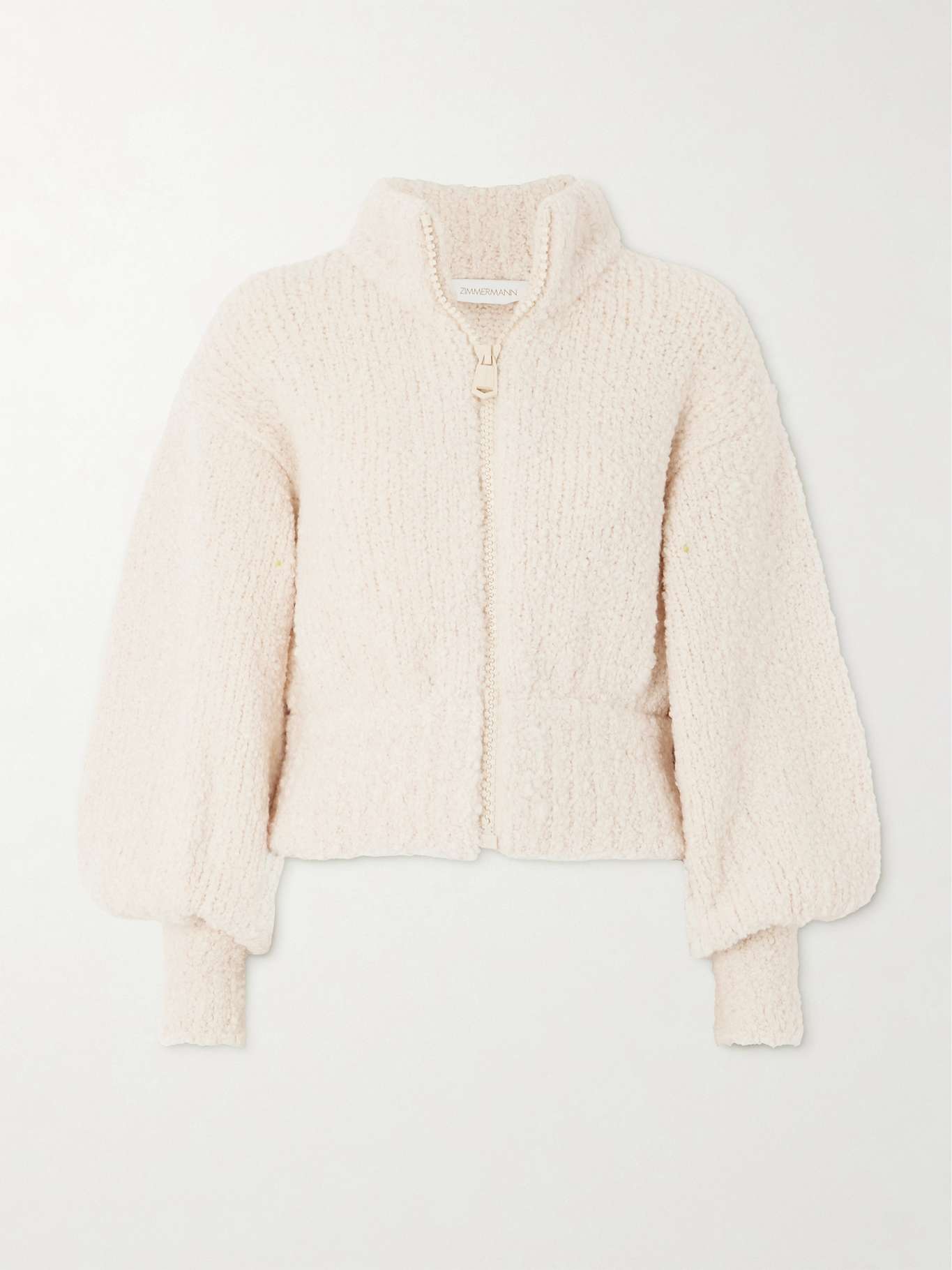 Wool Blend Boucle Knit Cardigan