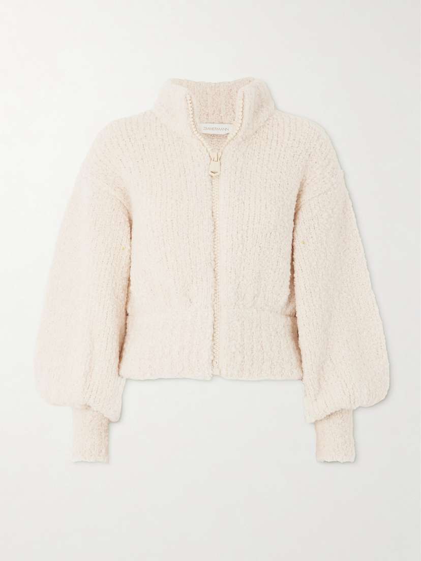 Zimmermann Wool-blend Bouclé-knit Cardigan
