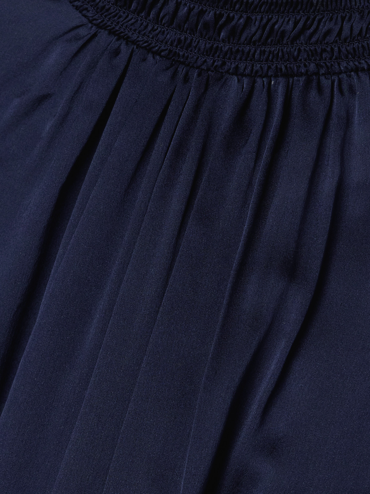 Zimmermann Dream Cropped Shirred Silk-satin Blouse In Blue