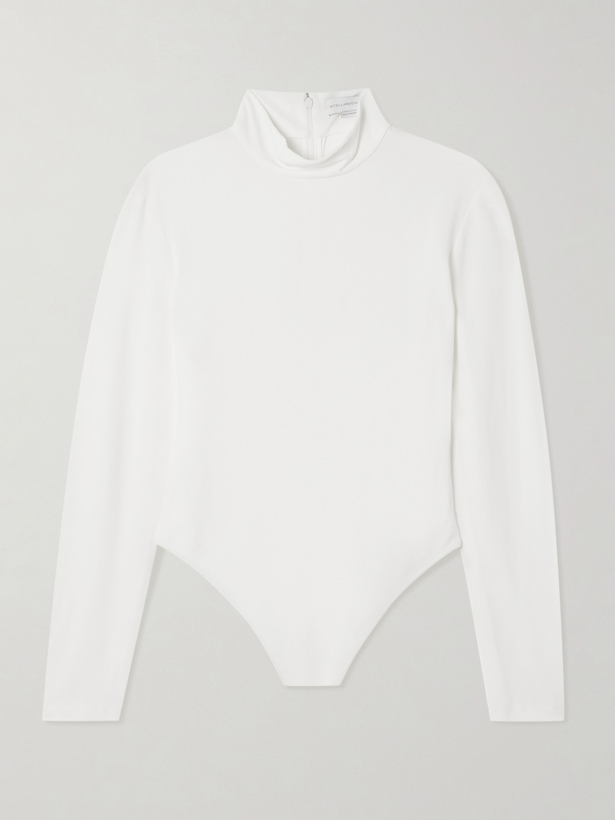 Stella Mccartney Crepe De Chine Turtleneck Bodysuit In White