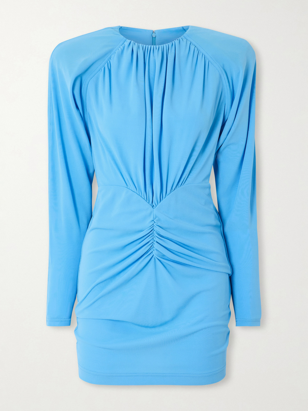 Stella Mccartney Ruched Jersey Mini Dress In Blue