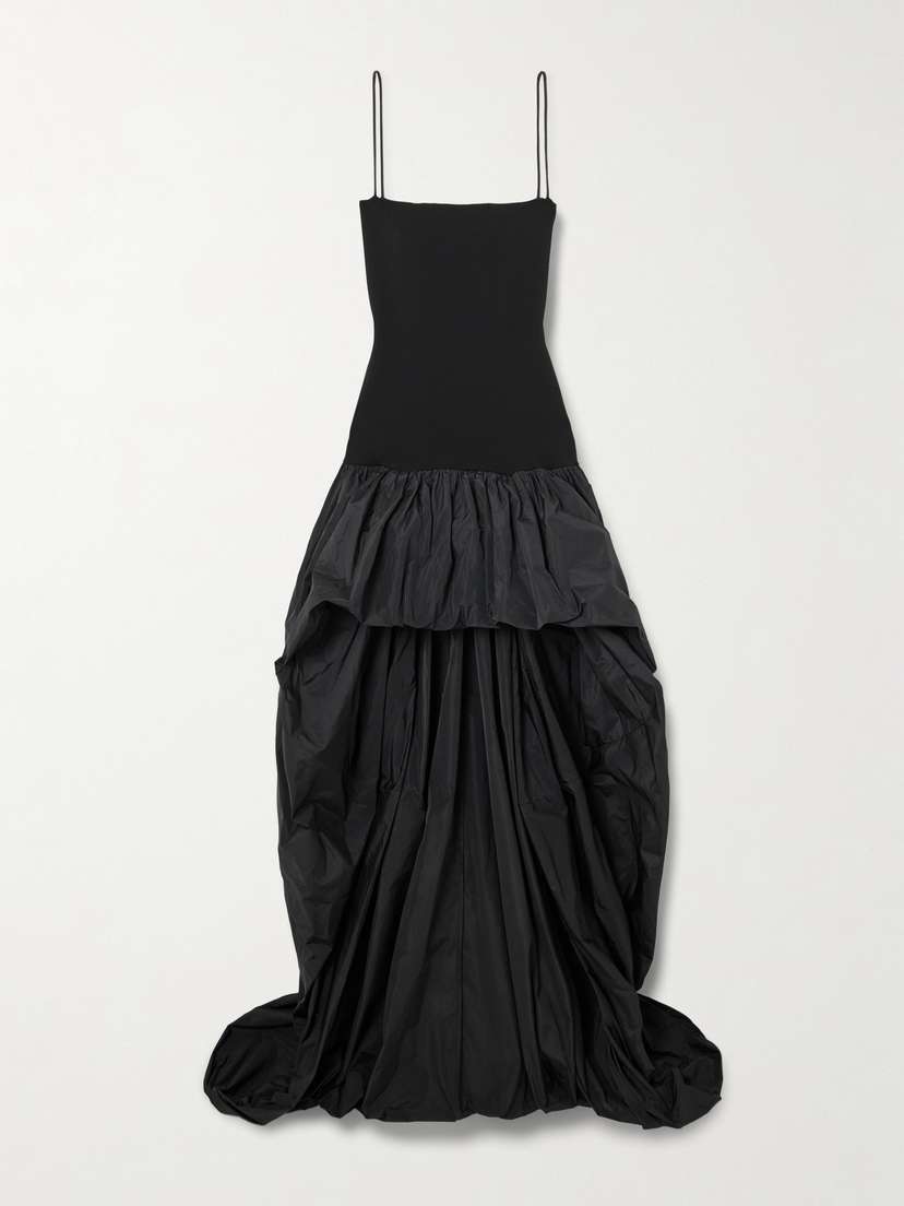 Stella McCartney Asymmetric Gathered Taffeta And Crepe-jersey Gown