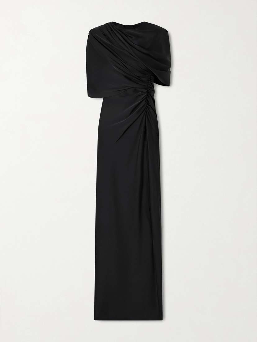 Stella McCartney Open-back Cape-effect Draped Satin Gown