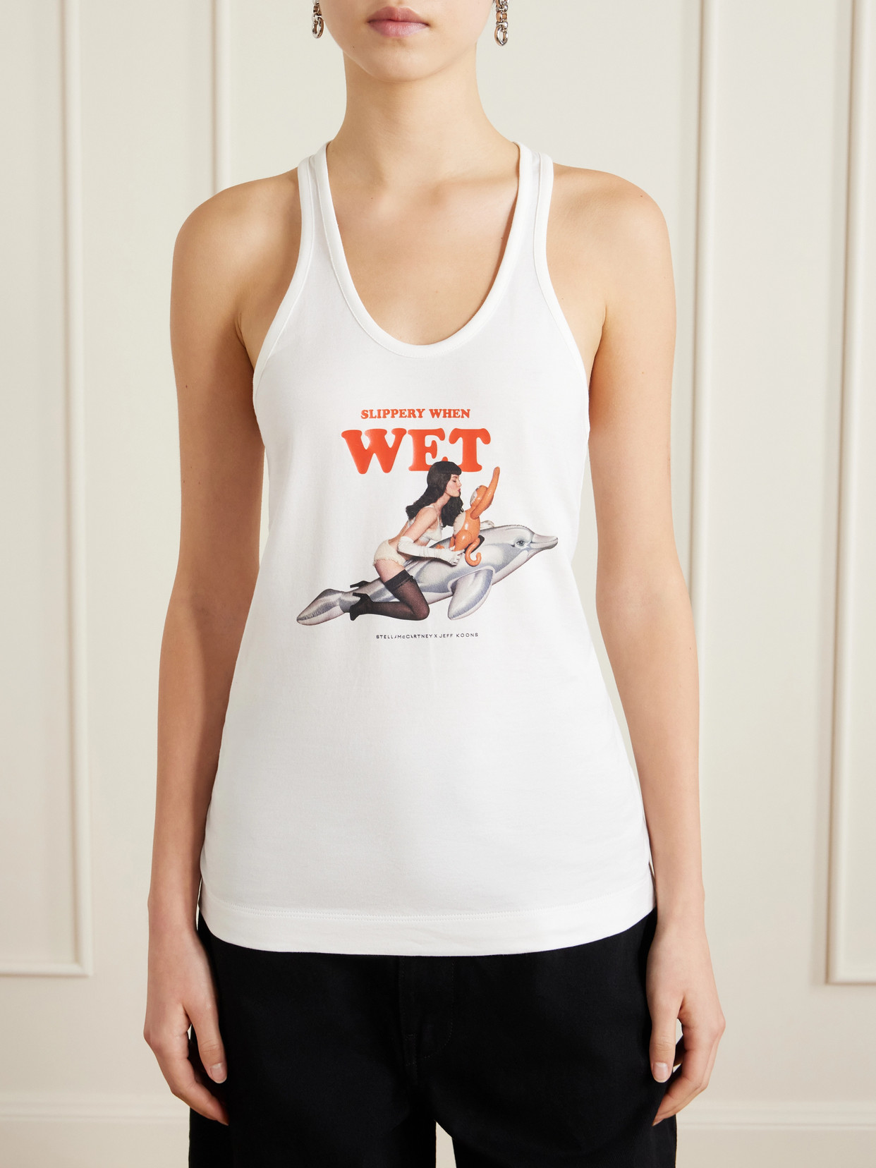 Stella Mccartney Stella Mc Cartney Jeff Koons Cotton Tank Top In White