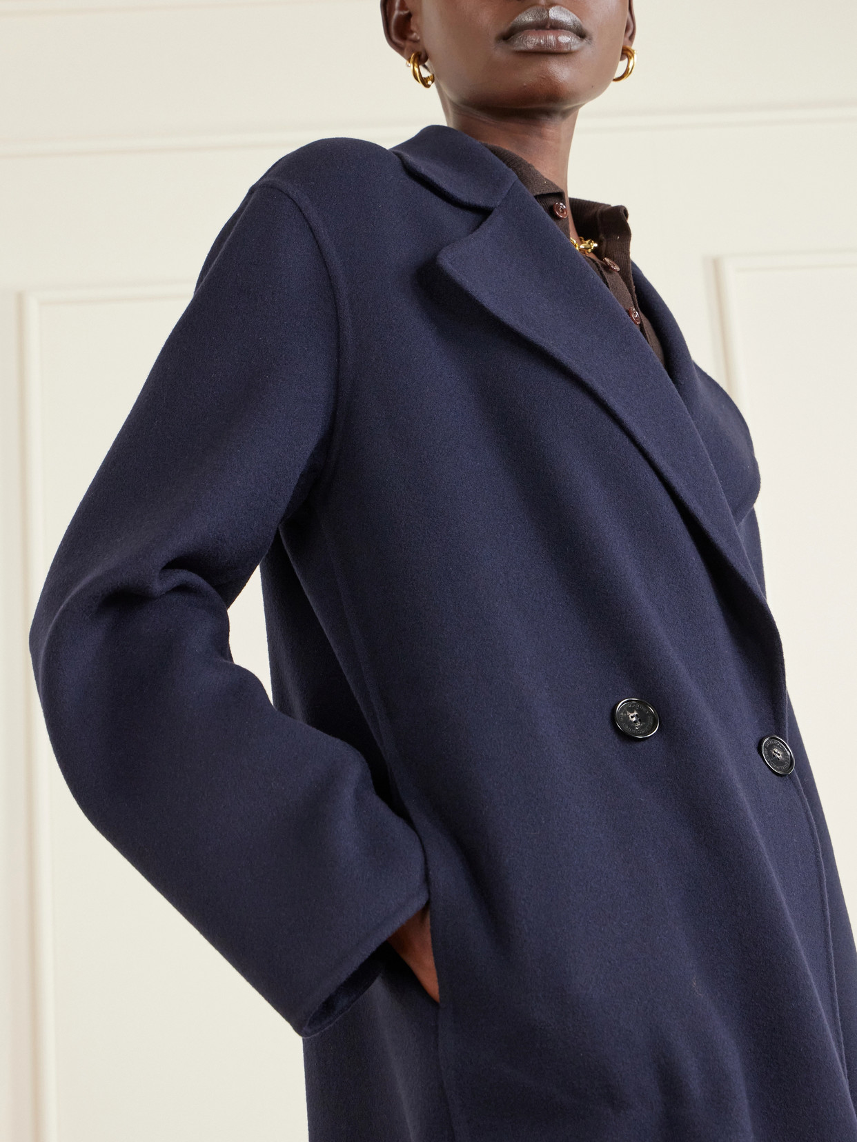 Stella Mccartney Double-breasted Wool Coat In Blue