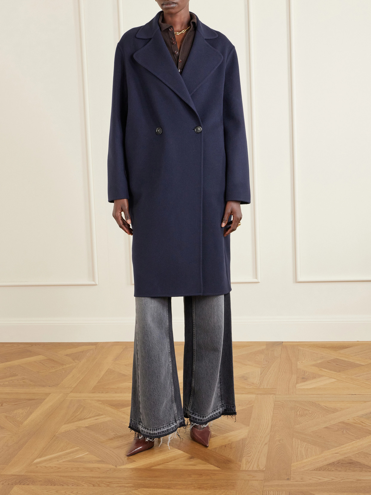 Stella Mccartney Double-breasted Wool Coat In Blue