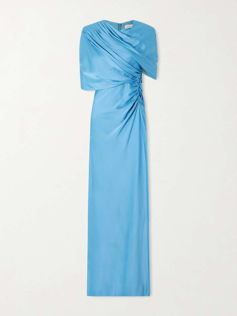 Stella McCartney Open-back Cape-effect Draped Satin Gown