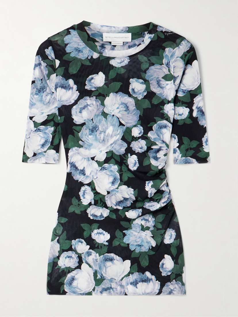 Stella McCartney Floral-print Mesh Top