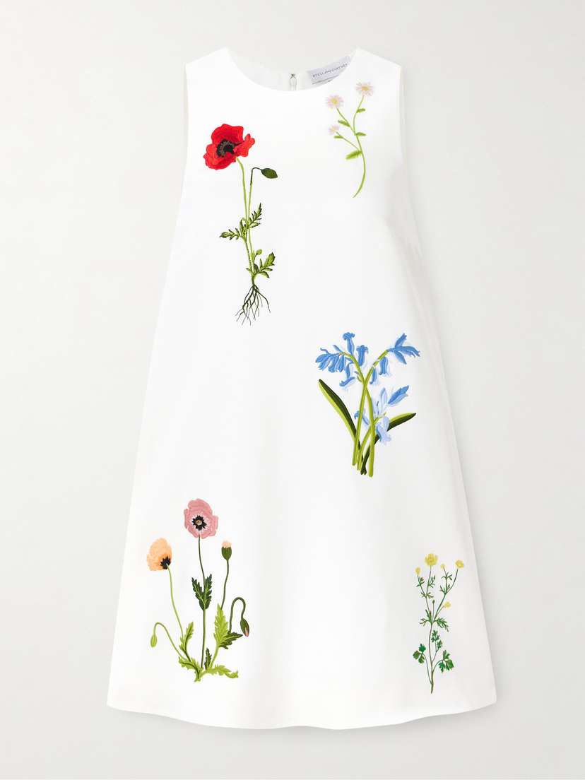 Stella McCartney Embroidered Crepe Mini Dress