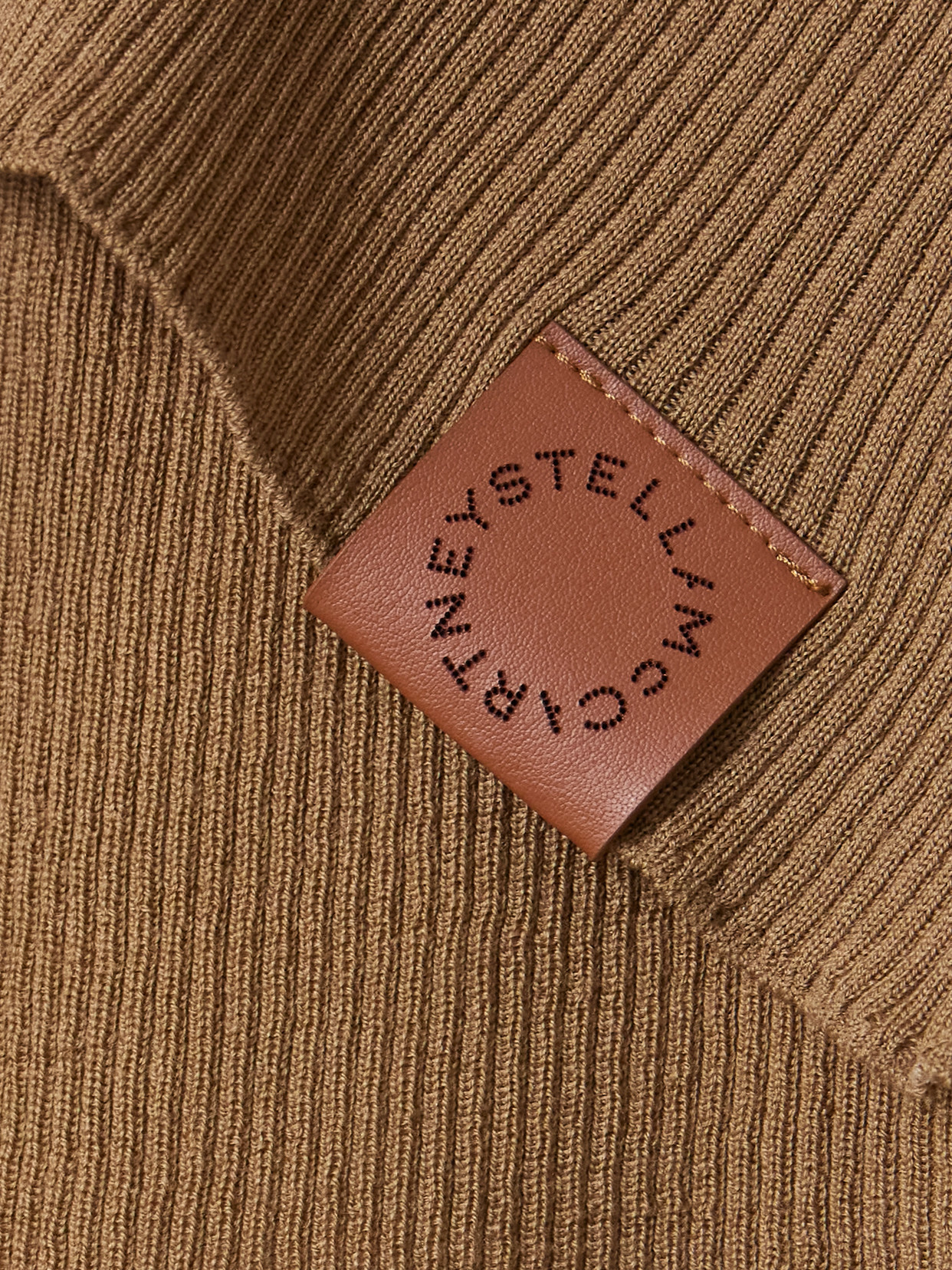 Stella Mccartney Ribbed Wool Cardigan In Brown