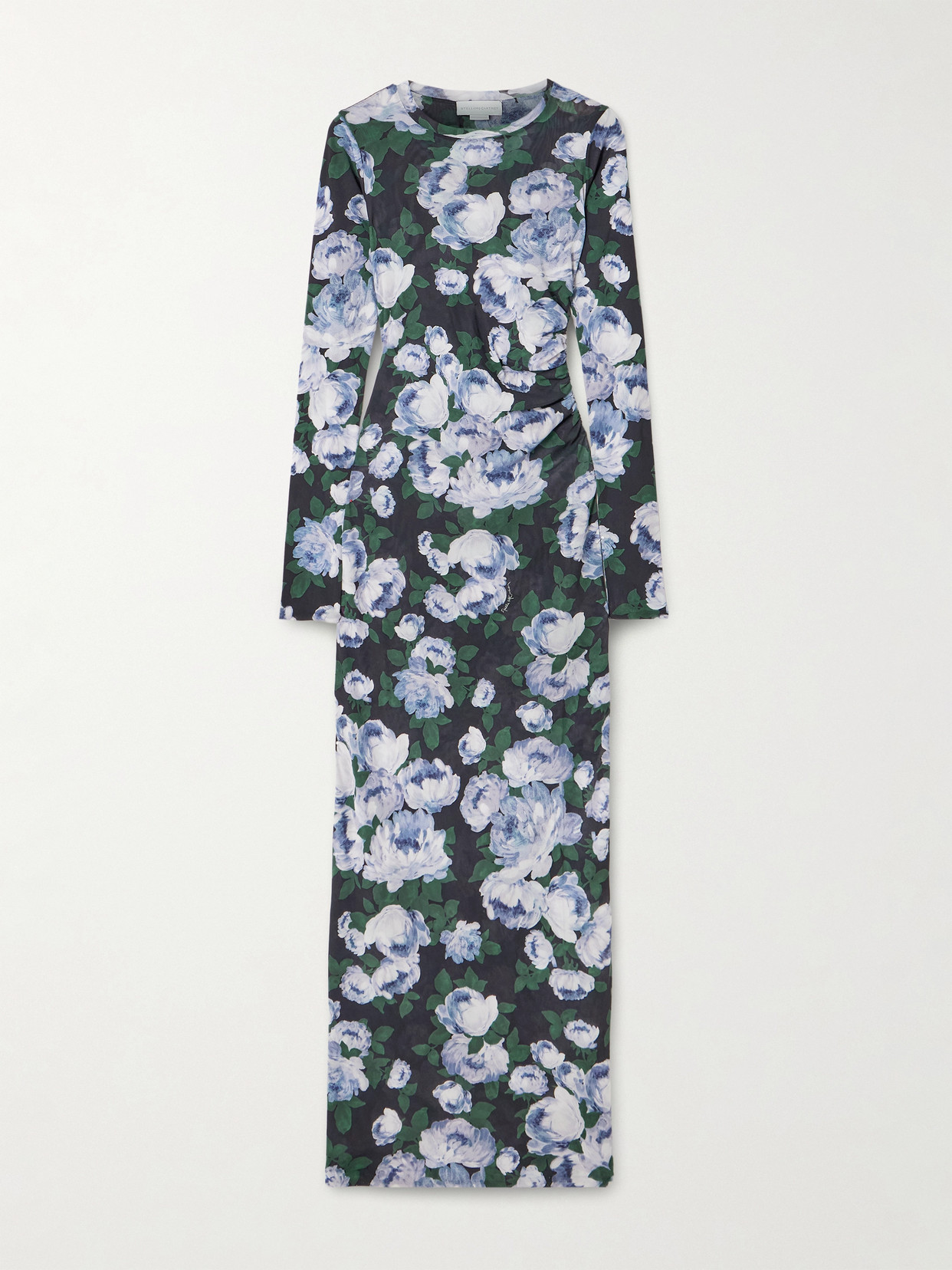 Stella Mccartney Bunch Of Roses Mesh Long Dress Dresses Multicolor In Green
