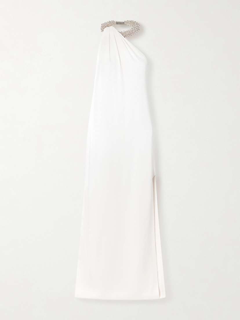 Stella McCartney One-shoulder Embellished Satin-crepe Gown