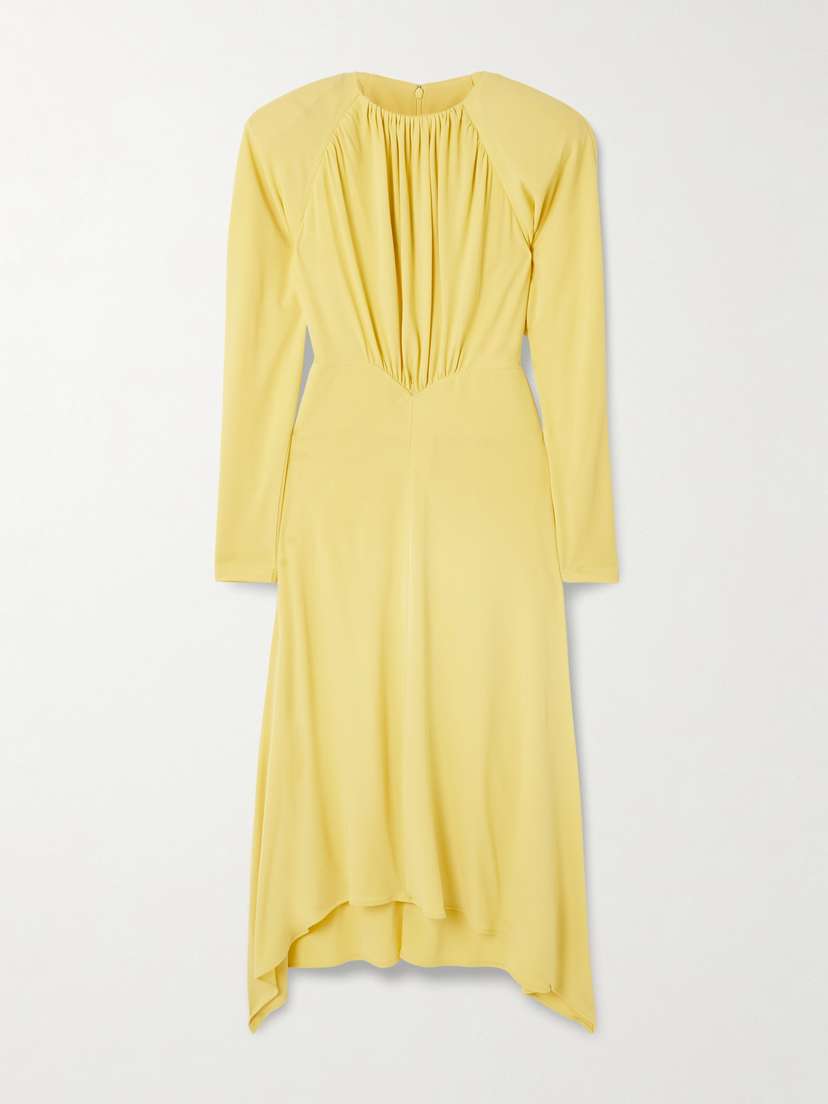 Stella McCartney Asymmetric Draped Crepe Midi Dress