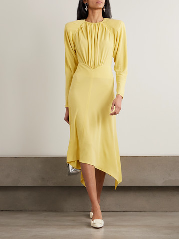 Stella McCartney Asymmetric draped crepe midi dress