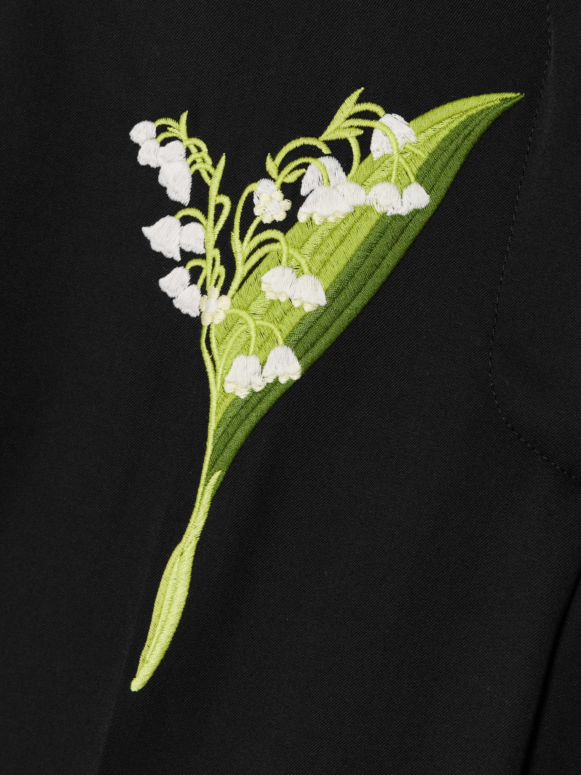 STELLA MCCARTNEY Embroidered wool-twill wide-leg pants | NET-A-PORTER