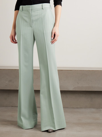 Stella McCartney Striped wool-jacquard flared pants