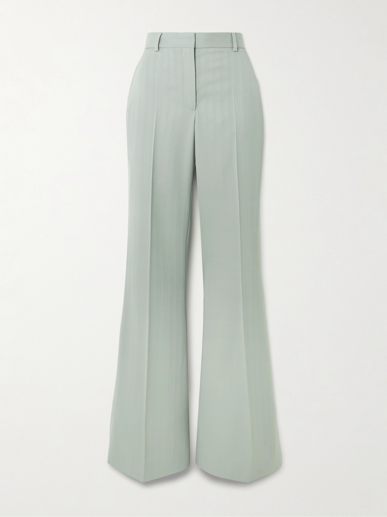 Stella Mccartney Striped Wool-jacquard Flared Pants In Multi