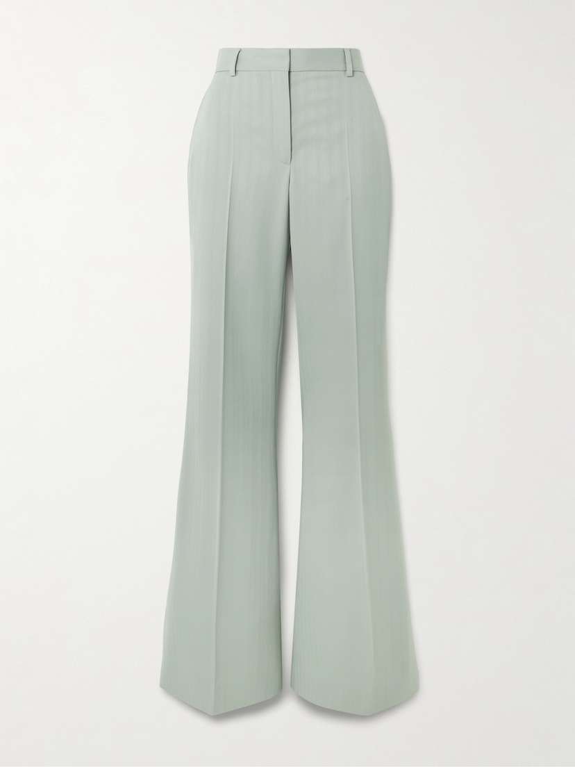 Stella McCartney Striped Wool-jacquard Flared Pants