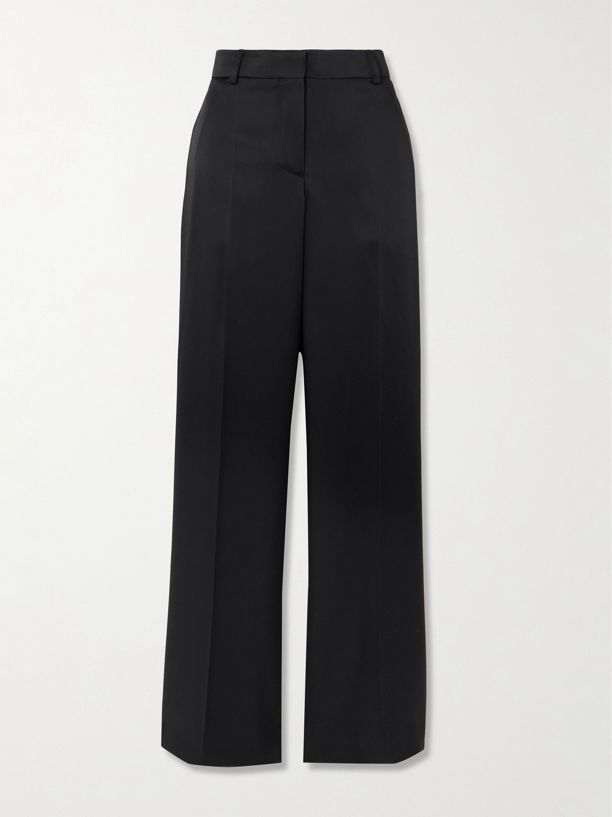 Stella Mccartney Satin Wide-leg Pants In Black