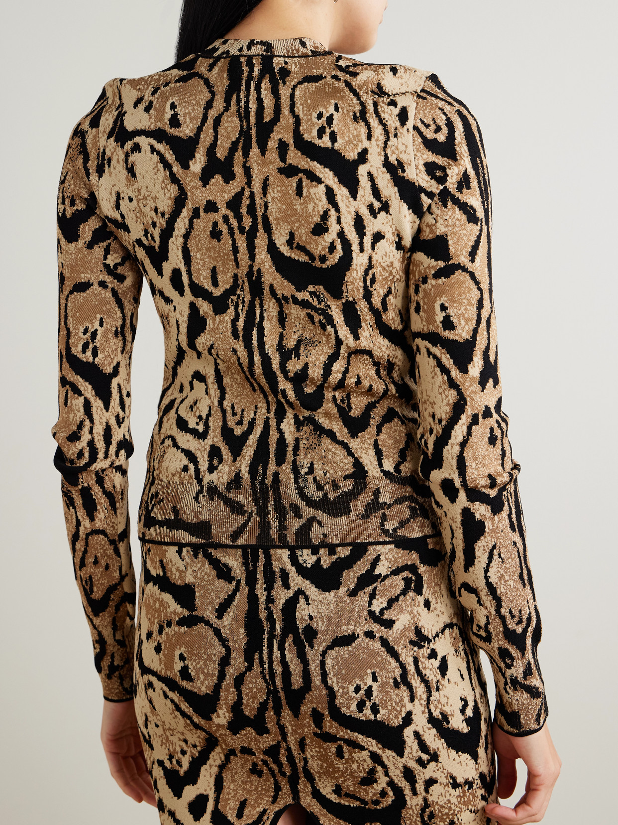 Stella Mccartney Cloud Jacquard-knit Sweater In Brown