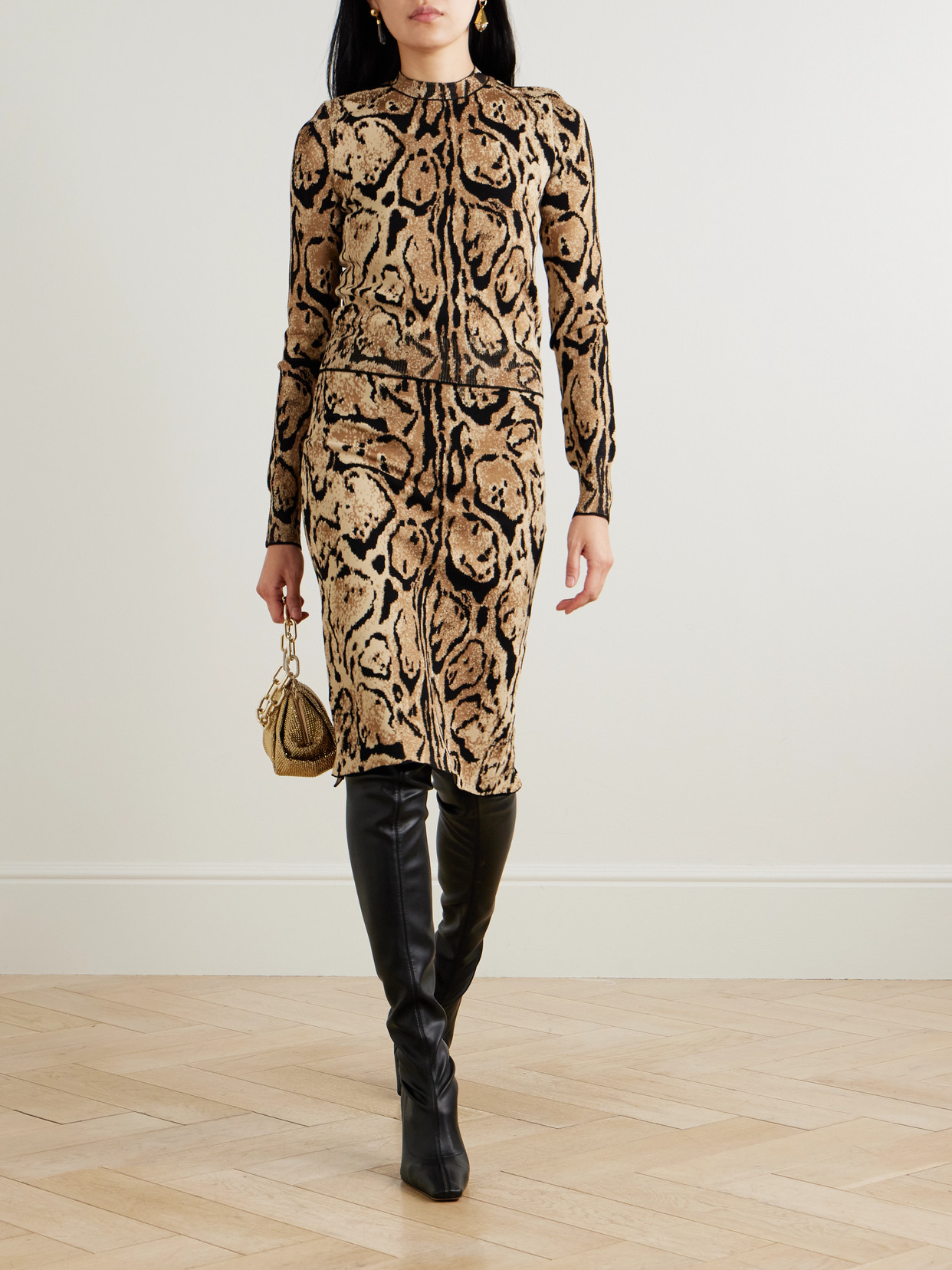 Stella Mccartney Cloud Jacquard-knit Sweater In Brown