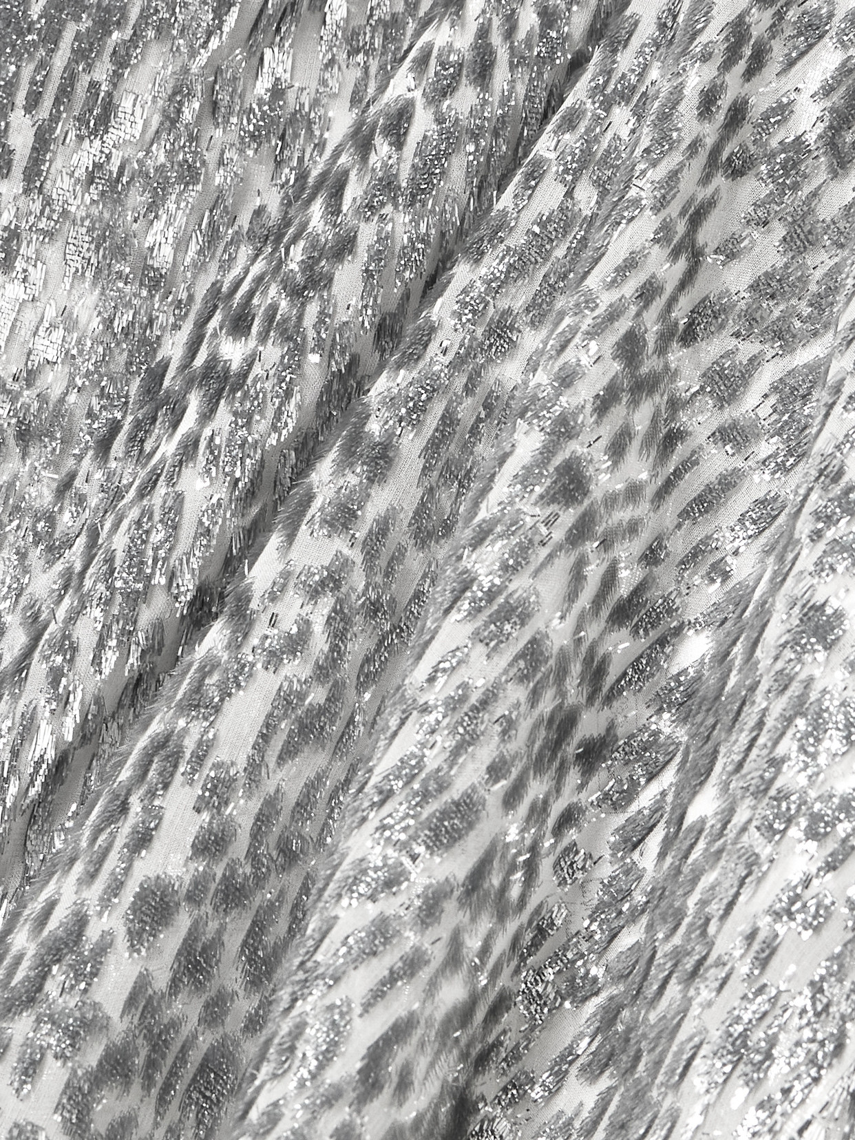 Stella Mccartney Tie-neck Metallic Fil Coupé Blouse In Gray