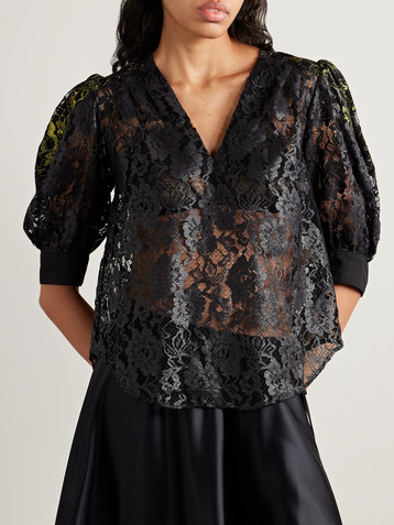MAISON MAYLE Juana Joya metallic lace blouse