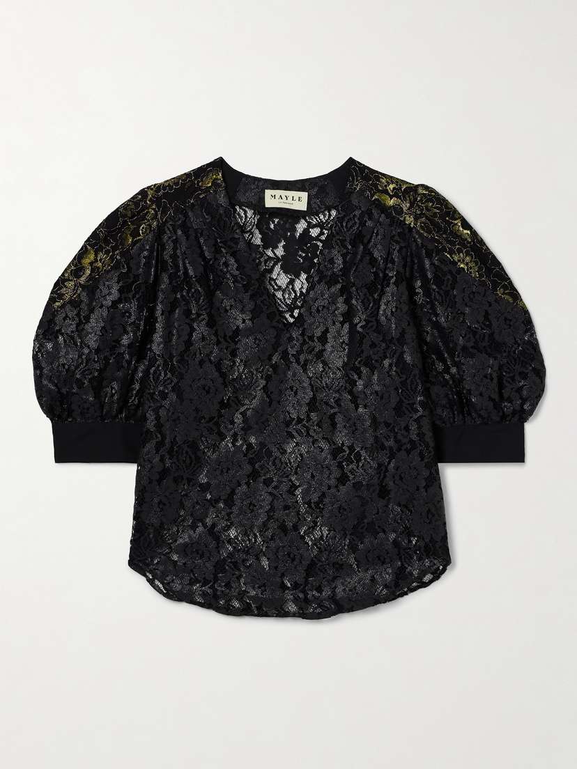 MAISON MAYLE Juana Joya Metallic Lace Blouse