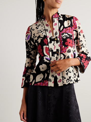 MAISON MAYLE Nadege printed silk-crepe blouse