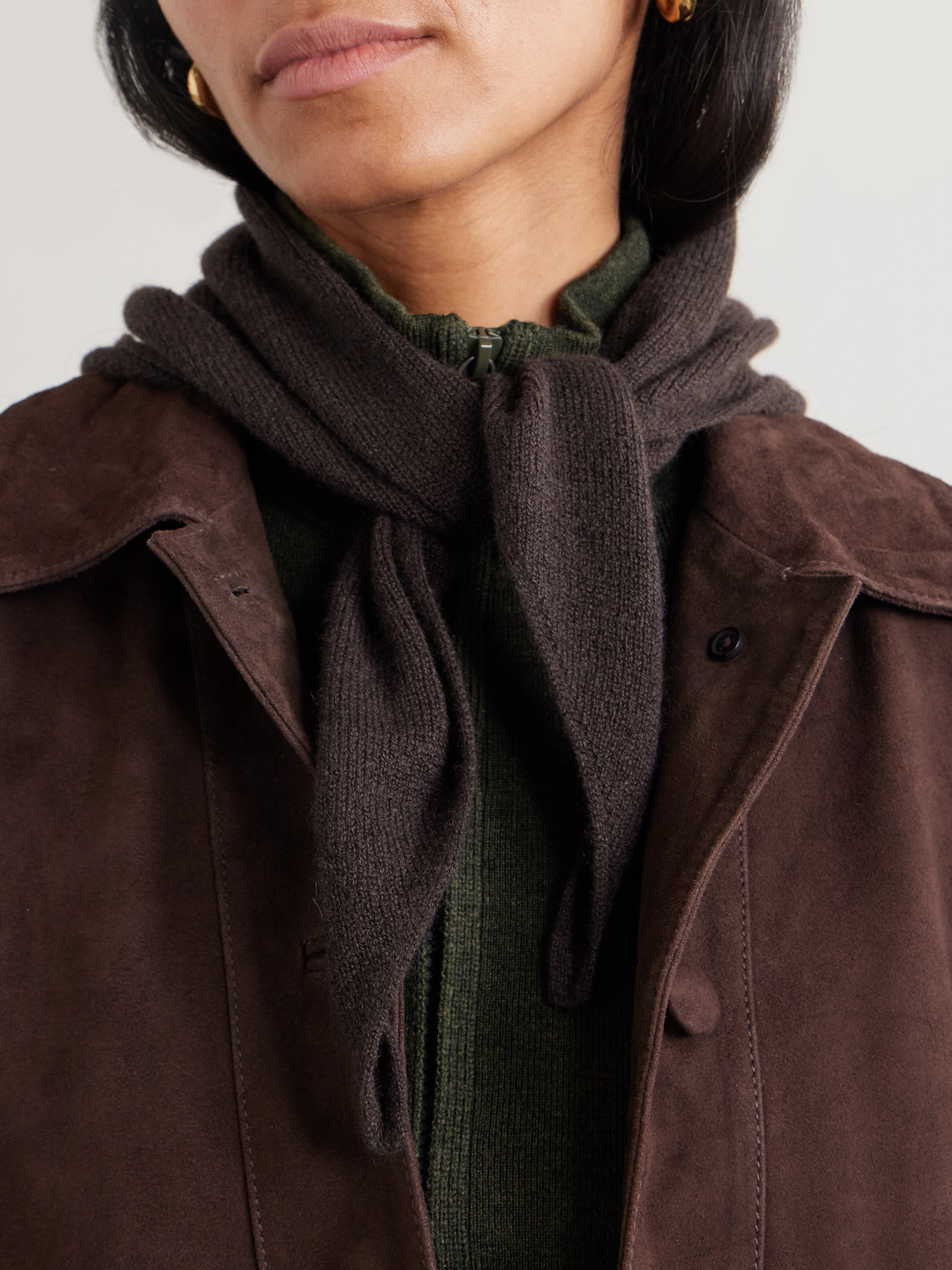 Johnstons Of Elgin Cashmere Scarf In Brown