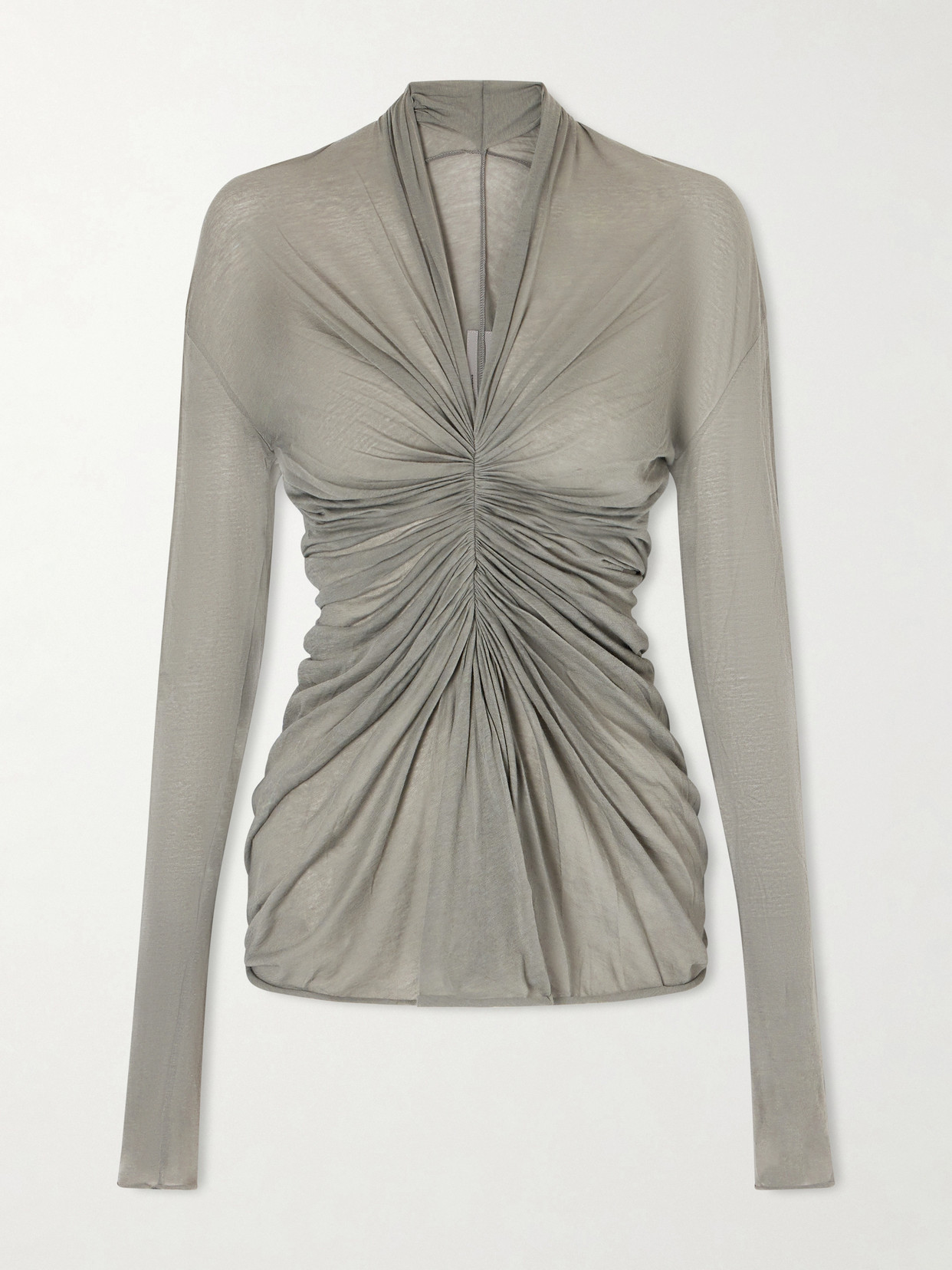 Ruched Cotton-Jersey T-Shirt
