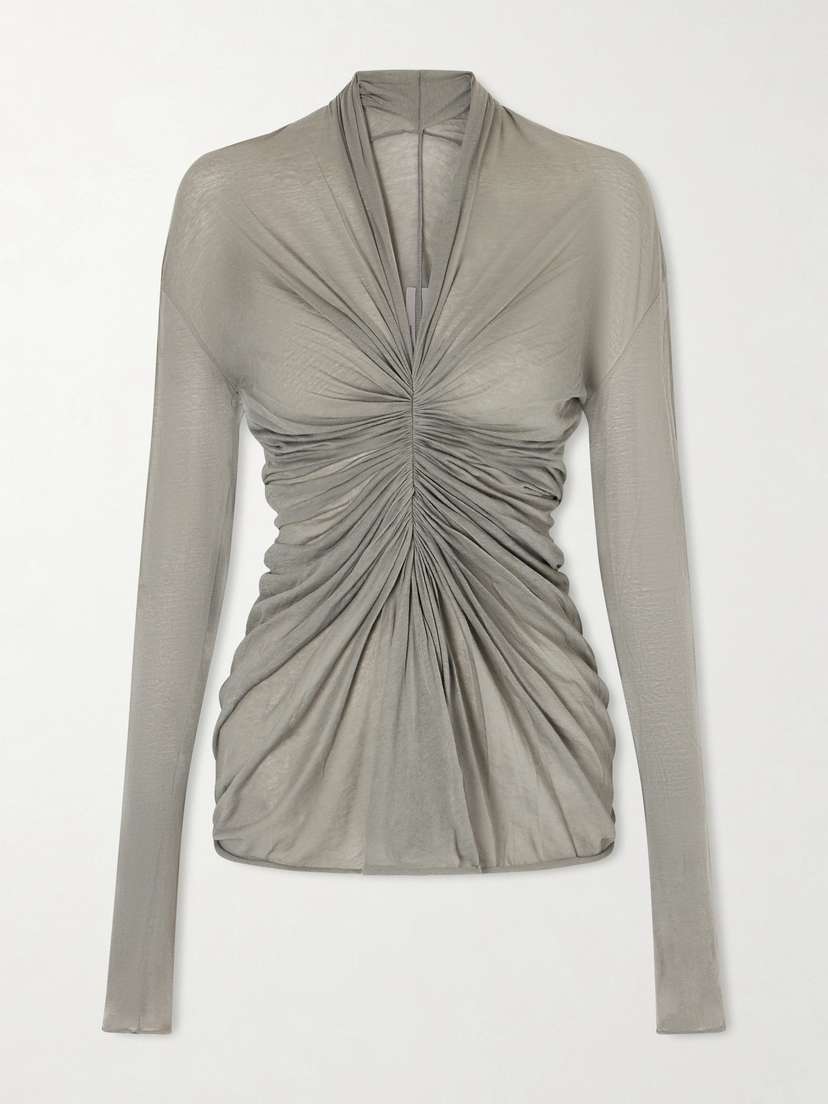 Rick Owens Ruched Cotton-jersey T-shirt