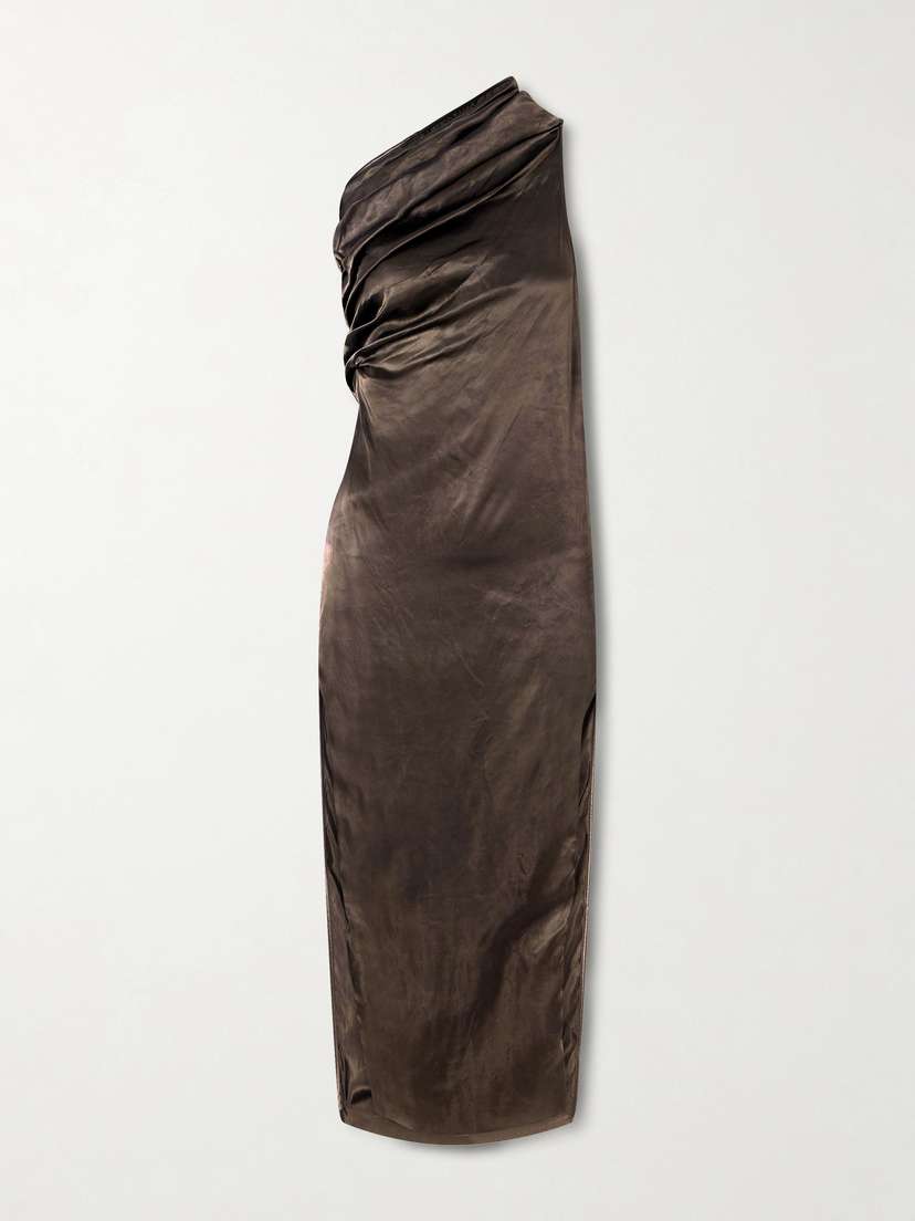 Rick Owens Athena One-shoulder Satin Midi Dress