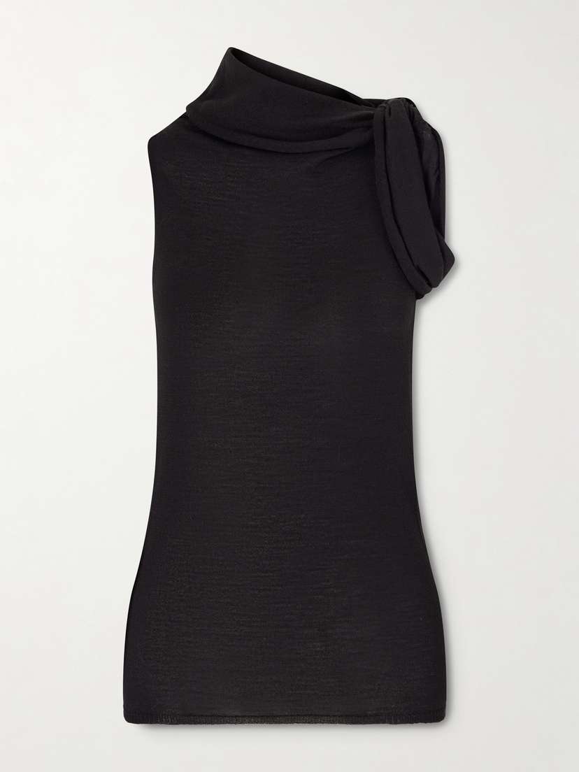 Rick Owens Draped Wool Turtleneck Top
