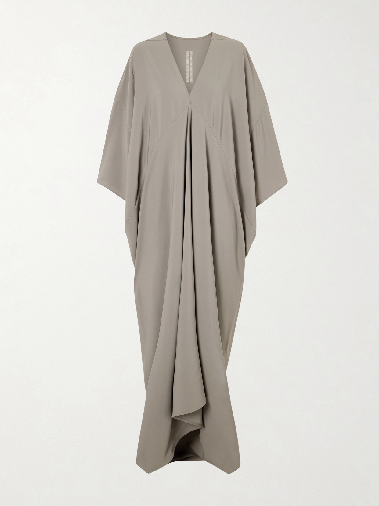 Rick Owens Tommykite Draped Crepe Maxi Dress In Gray