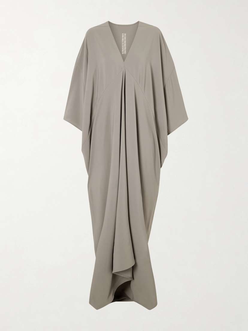 Rick Owens Tommykite Draped Crepe Maxi Dress