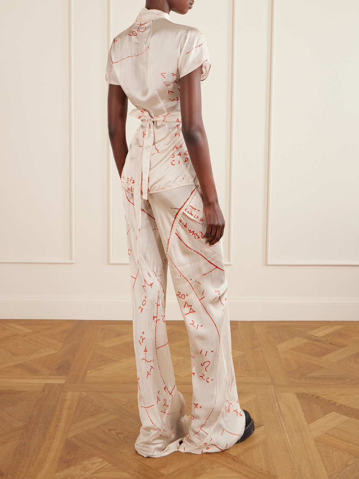 Satin-Twill Wrap Top