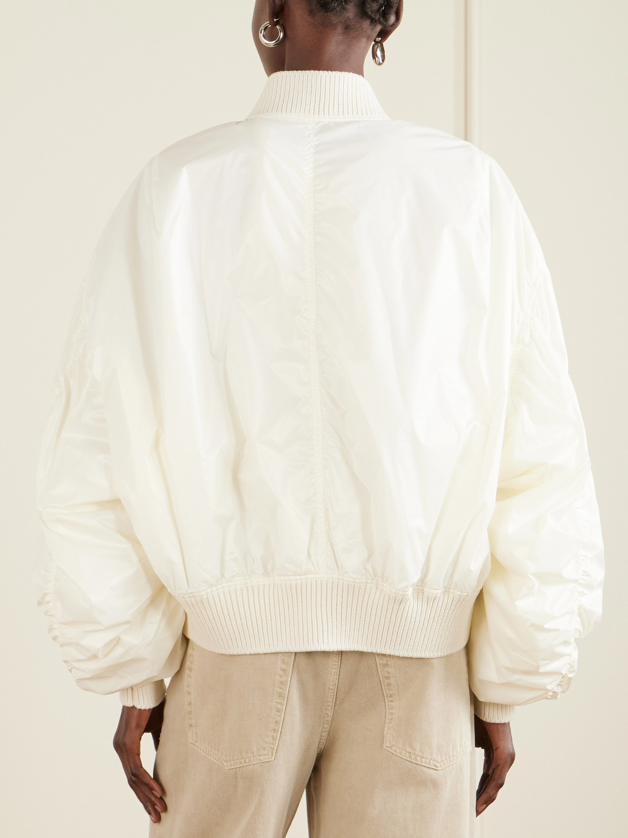 Rick Owens Shell Bomber Jacket In Neutral