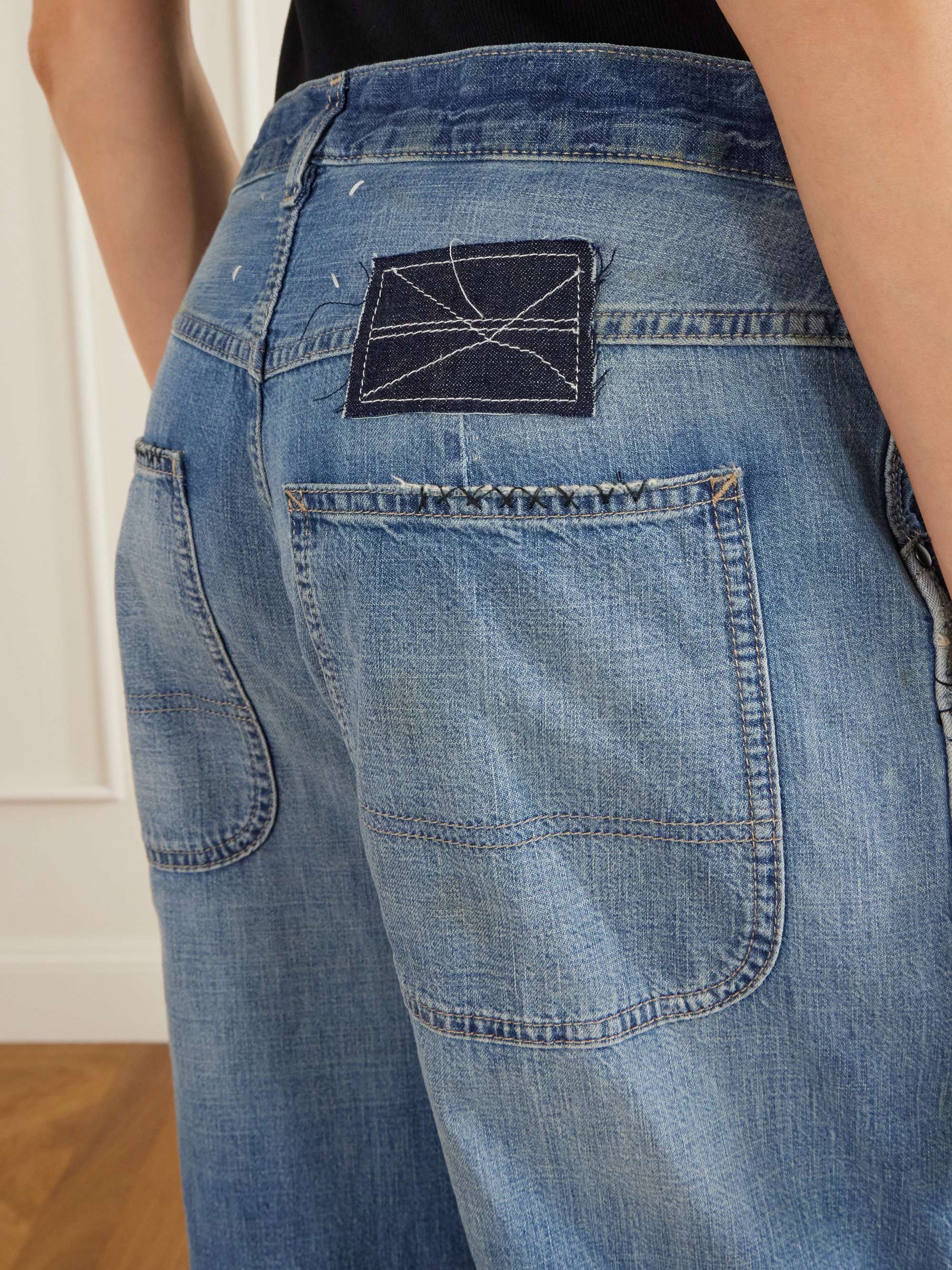 MAISON MARGIELA Distressed mid-rise wide-leg jeans | NET-A-PORTER